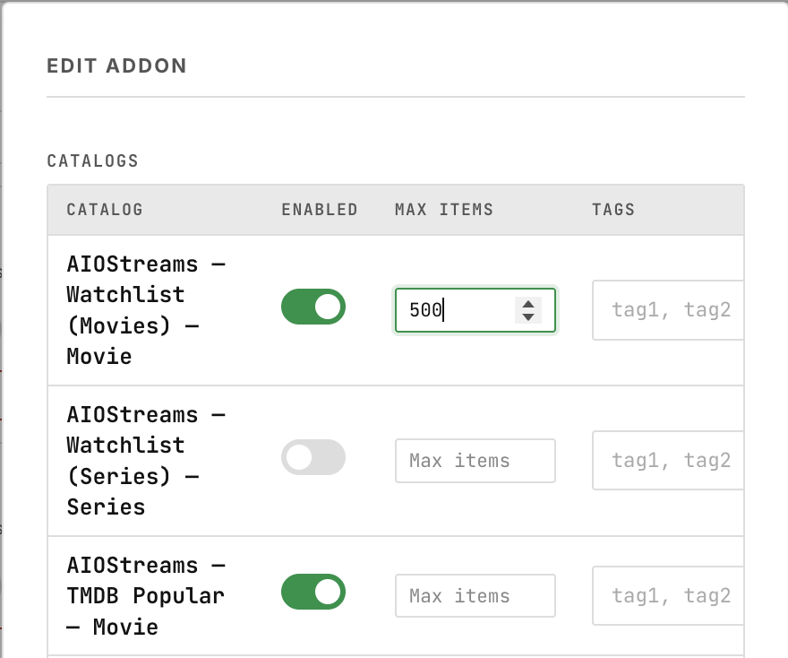 Addon configuration 3
