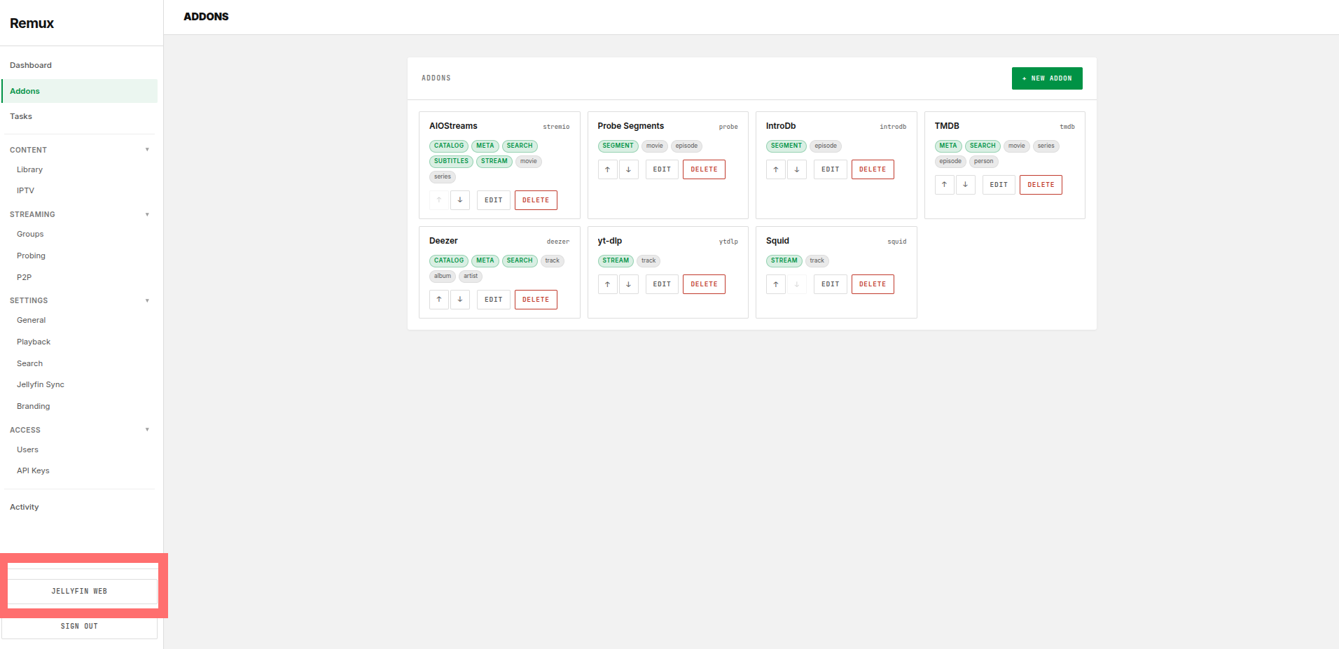 Jellyfin Web Button